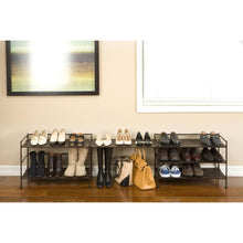Load image into Gallery viewer, Classic Stackable Folding Utility Shoe Rack in Mocha Finish