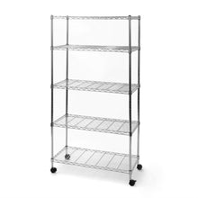 Load image into Gallery viewer, 5-Shelf Storage Shelving Unit with Removable Locking Casters Wheels