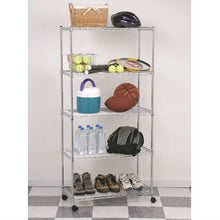 Load image into Gallery viewer, 5-Shelf Storage Shelving Unit with Removable Locking Casters Wheels