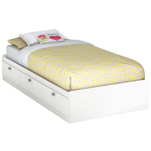 Load image into Gallery viewer, Twin size White Platform Bed for Kids Teens Adults with 3 Storage Drawers