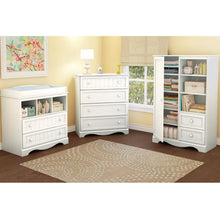 Load image into Gallery viewer, White Wood Baby Diaper Changing Table with 2 Drawers