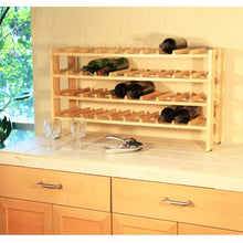 Load image into Gallery viewer, 4-Shelf 40-Bottle Wine Rack in Solid Birchwood