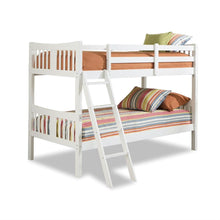 Load image into Gallery viewer, Twin over Twin size Solid Wood Bunk Bed Frame in White Finish