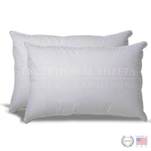Load image into Gallery viewer, Set of 2 Hypoallergenic Down Alternative Pillows with 100% Cotton Ticking