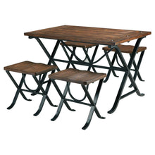 Load image into Gallery viewer, Industrial Style 5-Piece Dining Room Set with Table and 4 Backless Stools