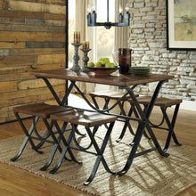 Load image into Gallery viewer, Industrial Style 5-Piece Dining Room Set with Table and 4 Backless Stools