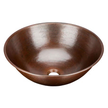 Load image into Gallery viewer, Pure Solid Copper Vessel Bathroom Sink 16-inch Round
