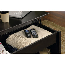 Load image into Gallery viewer, Black Wood Finish Lift-Top Coffee Table with Bottom Storage Space