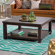 Load image into Gallery viewer, Square Wood Coffee Table in Espresso Finish
