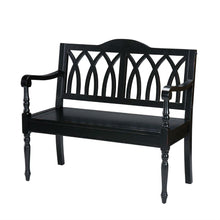 Load image into Gallery viewer, Indoor Accent Bench in Antique Black Wood Finish