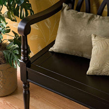 Load image into Gallery viewer, Indoor Accent Bench in Antique Black Wood Finish