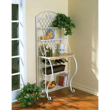 Load image into Gallery viewer, White Metal Bakers Rack with 5 Shelves for Kitchen or Pantry