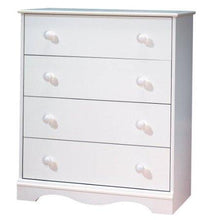 Load image into Gallery viewer, White 4 Drawer Bedroom Chest with Wooden Knobs
