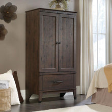 Load image into Gallery viewer, Bedroom Storage Armoire Wardrobe Cabinet in Dark Brown Oak Finish