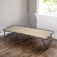 Load image into Gallery viewer, Folding Black Metal Guest Bed Frame with Mattress 31 x 75 inch