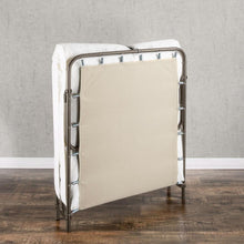 Load image into Gallery viewer, Folding Black Metal Guest Bed Frame with Mattress 31 x 75 inch