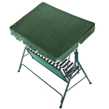 Load image into Gallery viewer, Outdoor Patio Porch Deck Steel Frame 3-Seat Canopy Swing Hammock in Green and White
