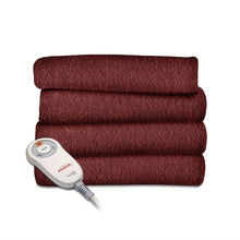 Load image into Gallery viewer, Garnet Red Soft Warm Fleece Electric Heated Throw Blanket