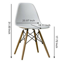 Load image into Gallery viewer, Set of 4 Modern Ergonomic Dining Chairs in White with Wood legs