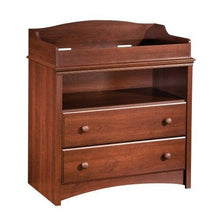 Load image into Gallery viewer, 2-Drawer Changing Table with Open Shelf in Royal Cherry Finish