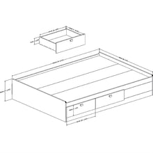 Load image into Gallery viewer, Full size Modern Platform Bed Frame with 4 Storage Drawers in Black