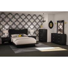Load image into Gallery viewer, Modern 5-Drawer Bedroom Chest in Black Wood Finish