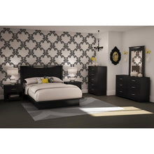 Load image into Gallery viewer, Modern 5-Drawer Bedroom Chest in Black Wood Finish