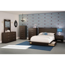 Load image into Gallery viewer, Modern 5 Drawer Bedroom Chest in Chocolate Finish