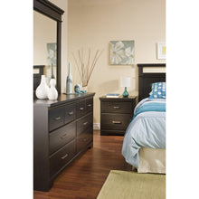 Load image into Gallery viewer, Triple Dresser in Ebony Wood Finish with 6 Drawers and Metal Handles