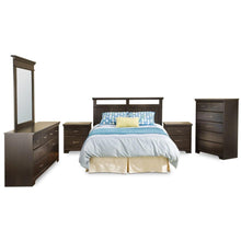 Load image into Gallery viewer, Triple Dresser in Ebony Wood Finish with 6 Drawers and Metal Handles