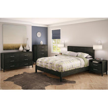 Load image into Gallery viewer, Queen size Contemporary Headboard in Ebony Wood Finish