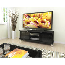 Load image into Gallery viewer, Modern Black TV Stand with Glass Doors - Fits up to 68-inch TV