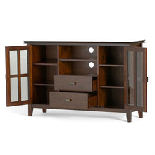 Load image into Gallery viewer, Medium Brown Wood Tall TV Stand for TV's up to 60-inch