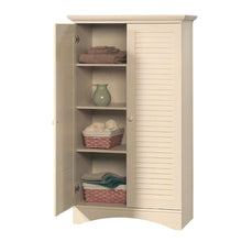 Load image into Gallery viewer, Louver 2-Door Storage Cabinet Bed Bath Armoire Wardrobe in Antique White