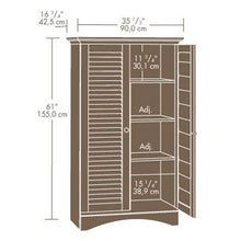 Load image into Gallery viewer, Louver 2-Door Storage Cabinet Bed Bath Armoire Wardrobe in Antique White