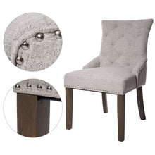 Load image into Gallery viewer, Set of 2 - Traditional Grey Linen Fabric Upholstered Dinging Chair with Nailhead Trim
