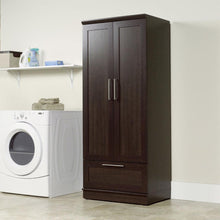 Load image into Gallery viewer, Bedroom Wardrobe Armoire Cabinet in Dark Brown Oak Wood Finish