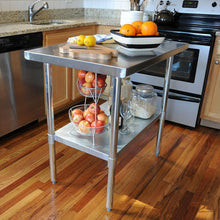 Load image into Gallery viewer, Stainless Steel Top Utility Table High Top Workbench Prep Table 24 x 48 inch
