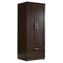 Load image into Gallery viewer, Dark Brown Wood Wardrobe Cabinet Armoire with Garment Rod