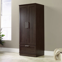 Load image into Gallery viewer, Dark Brown Wood Wardrobe Cabinet Armoire with Garment Rod