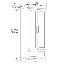 Load image into Gallery viewer, Dark Brown Wood Wardrobe Cabinet Armoire with Garment Rod