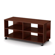 Load image into Gallery viewer, Contemporary TV Stand Cart with Casters in Chocolate Finish