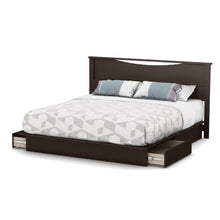 Load image into Gallery viewer, King size Modern Platform Bed with 2 Storage Drawers in Chocolate