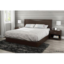 Load image into Gallery viewer, King size Modern Platform Bed with 2 Storage Drawers in Chocolate