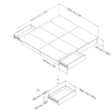 Load image into Gallery viewer, King size Modern Platform Bed with 2 Storage Drawers in Chocolate