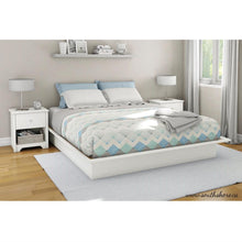 Load image into Gallery viewer, King size Contemporary Platform Bed Frame in White Finish