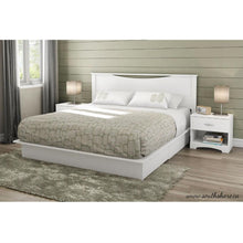 Load image into Gallery viewer, King size Modern Platform Bed with Storage Drawers in White Finish