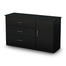 Load image into Gallery viewer, Modern 3-Drawer Dresser Wardrobe Chest with Storage Shelf in Black
