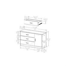 Load image into Gallery viewer, Modern 3-Drawer Dresser Wardrobe Chest with Storage Shelf in Black