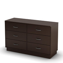 Load image into Gallery viewer, Chocolate Brown Modern Bedroom 6-Drawer Double Dresser Wardrobe